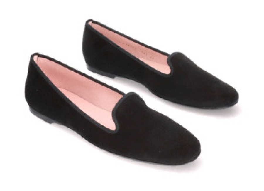 Zapatillas Pretty Ballerinas para mujer. 42165 Mocasines de piel Faye negro (36), Plano, Ante, Ninguno, Casua