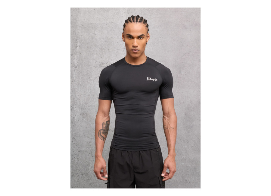Utopja Camiseta Activa Negra Kombat, Hombre, Negro, Talla: