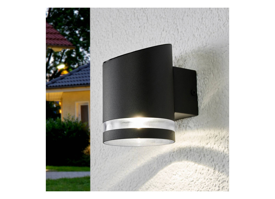 Lindby Aplique LED para exterior Melinda, 9 cm, acero inoxidable