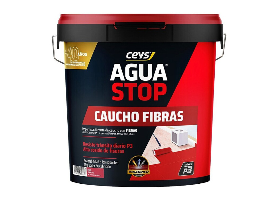 Ceys Impermeabilizante caucho acrílico Agua Stop (20 kg, Rojo)