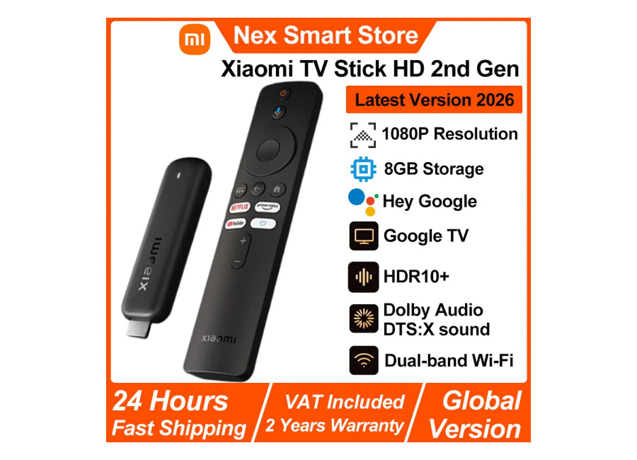 Xiaomi TV Stick HD 2.ª Gen 2026, Reproductor Multimedia Portátil con Google TV, Wi-Fi de Doble…