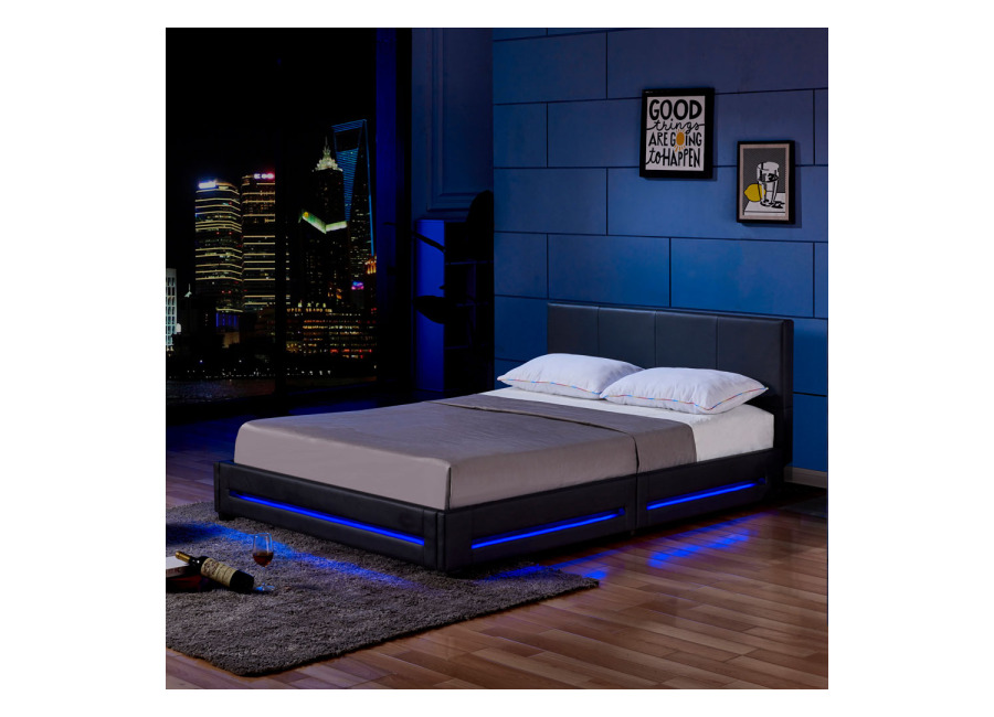 Home Deluxe Cama LED ASTEROID – 160 x 200 cm negro