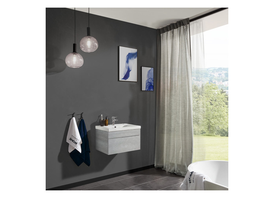 Home Deluxe Conjunto de muebles de cuarto de baño WANGEROOGE S – Gri
