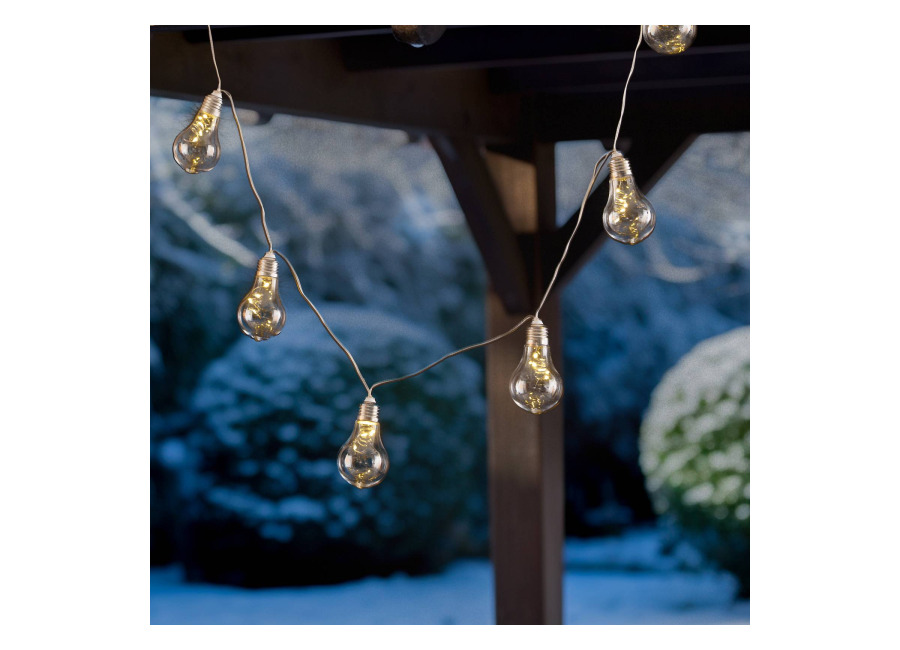 Lindby Cadena de luces LED Lampini, 200 cm, negro, IP44