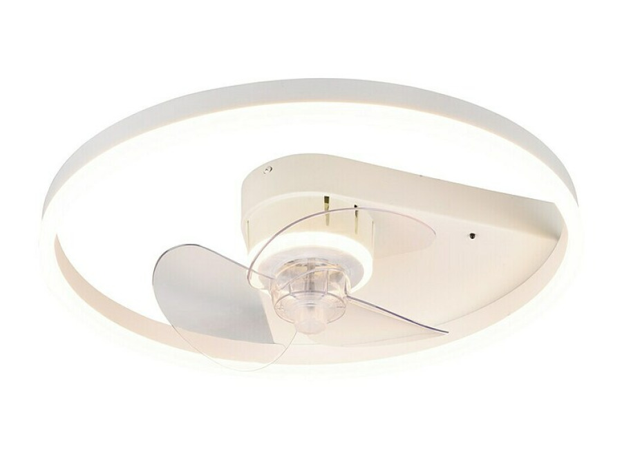 Trio Lighting Ventilador de techo Borgholm (Blanco, 50 cm, 30 W, Blanco cálido) + Garantía BAUHAUS 5 años para equipos eléctricos y motorizado