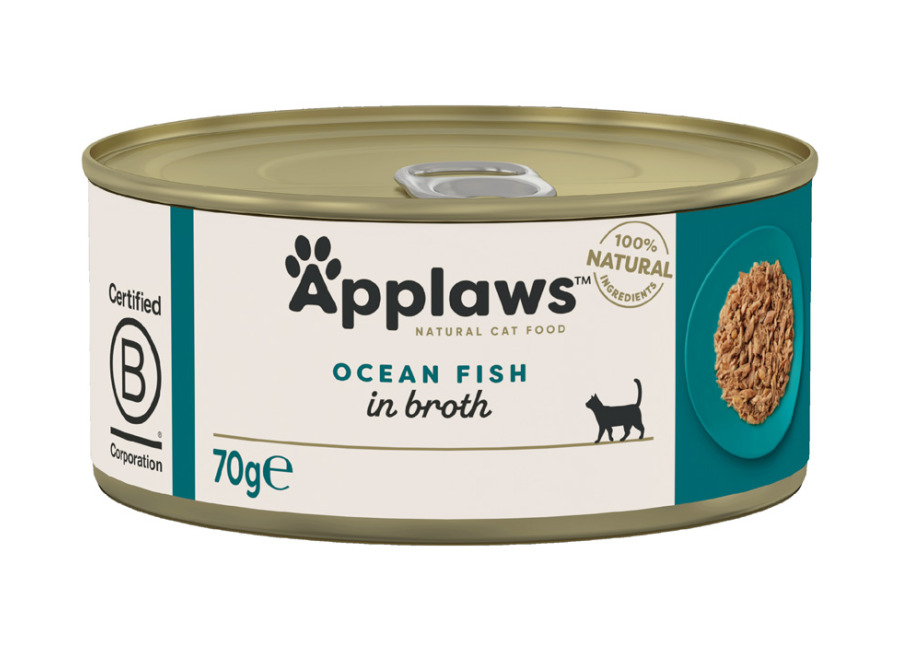 Applaws en caldo 24 x 70 g latas para gatos – Pack Ahorro – Pescado de mar