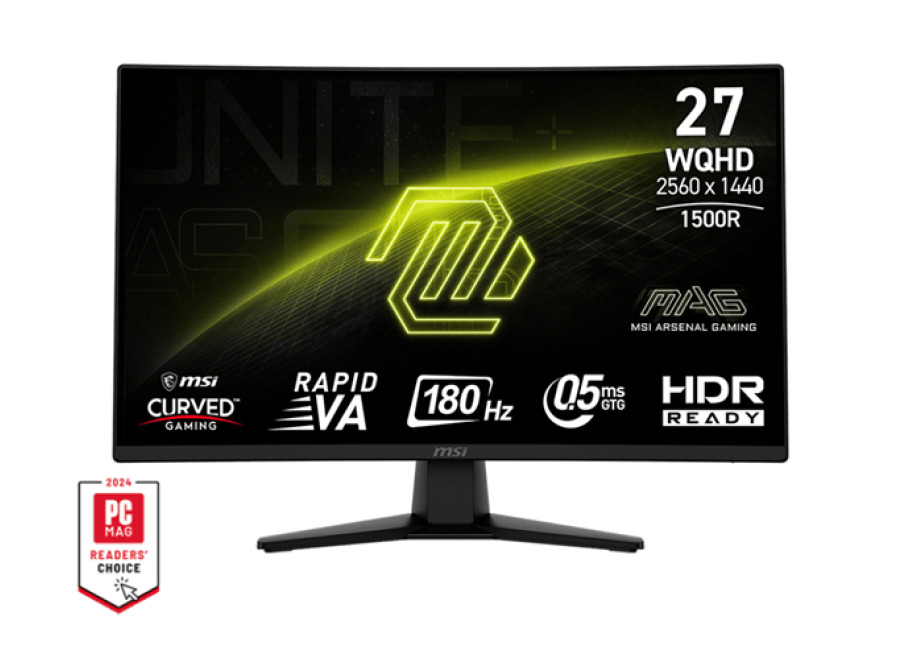 Msi Monitor Mag 274Cqf. 27″ Rapid Va Curvo 1500R. 2560X1440 . 180Hz. Negro