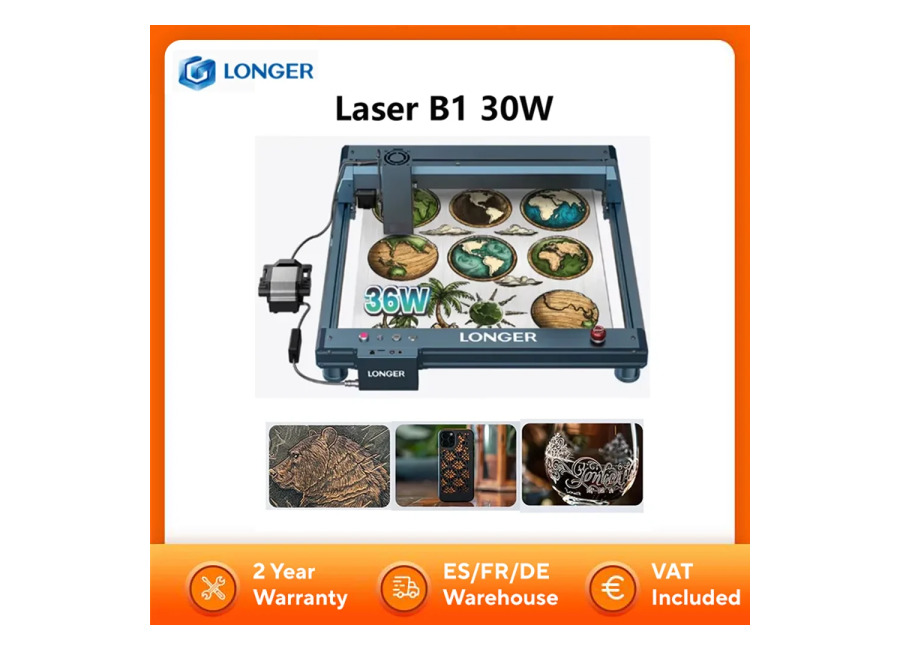 Láser Longer Laser B1 30W (potencia de salida de 33-36W) con diodo de 6 núcleos, láser…