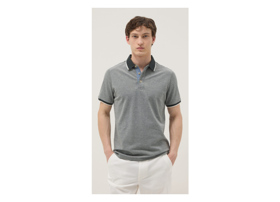 Ovs Polo Gris De Algodón Puro Con Cuello Clásico, Hombre, Gris, Talla: