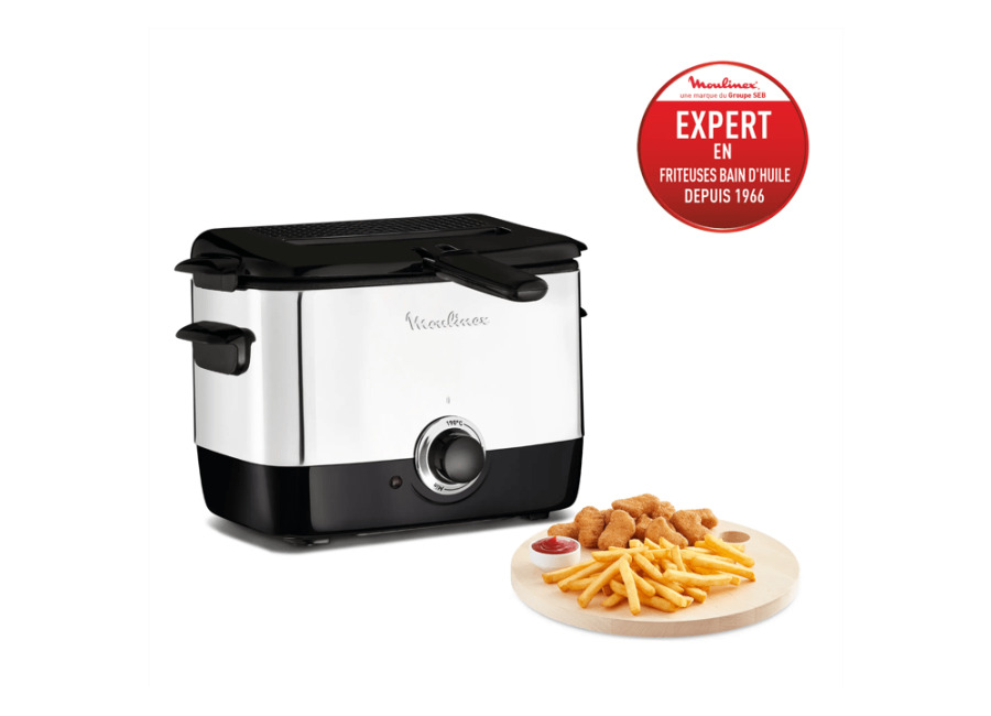 Moulinex Minifrito, Freidora de aceite, 1 L, Termostato ajustable, Compacta, Ventanilla transparente