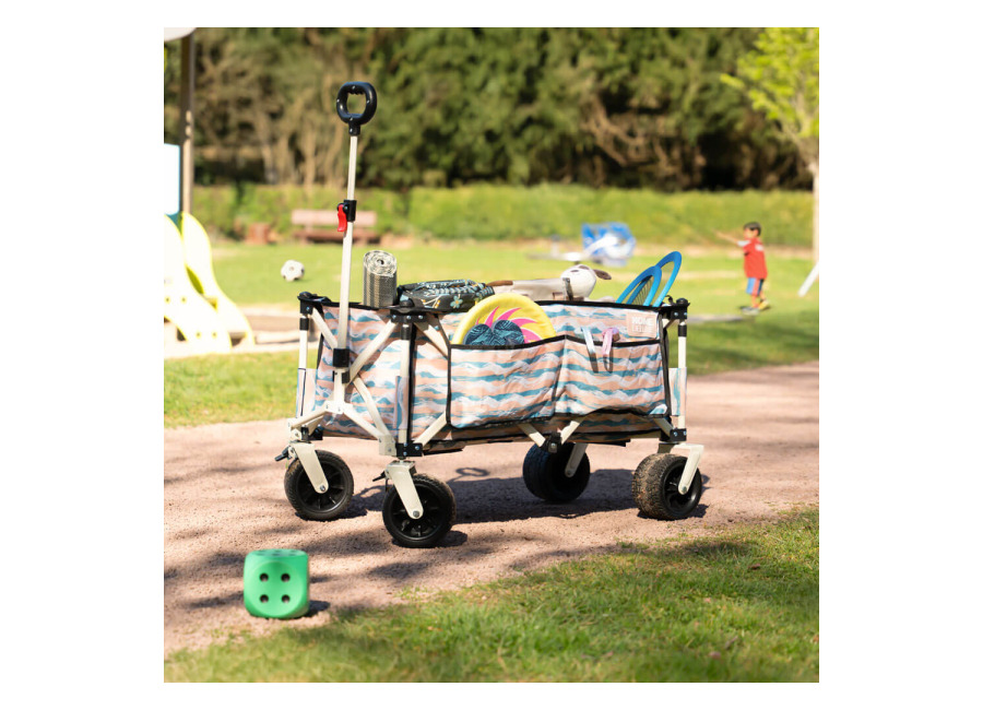 Home Deluxe Carro de mano plegable JOLA – Beige/azu