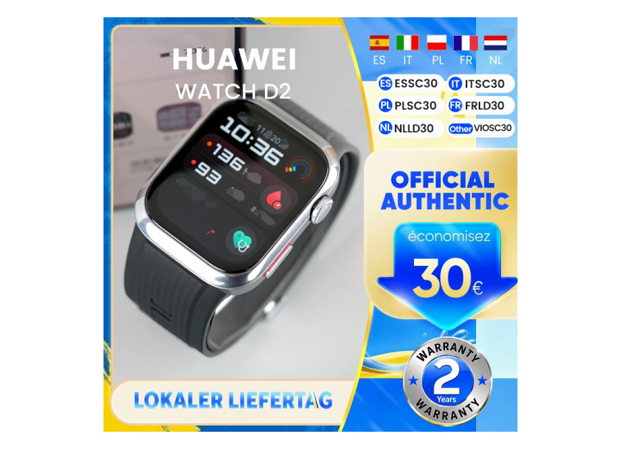 Reloj HUAWEI D2 con Pantalla AMOLED de 1.82», ECG, Monitoreo Integral del Sueño, Cuidado de la…