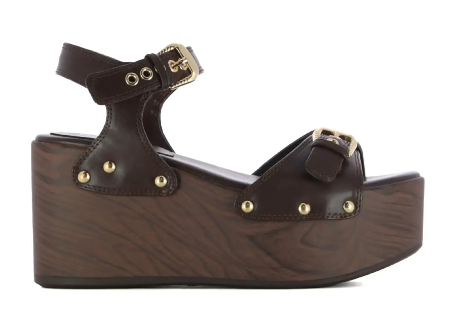 Sandalias marrones de cuña mujer FLORE Yuu Jou