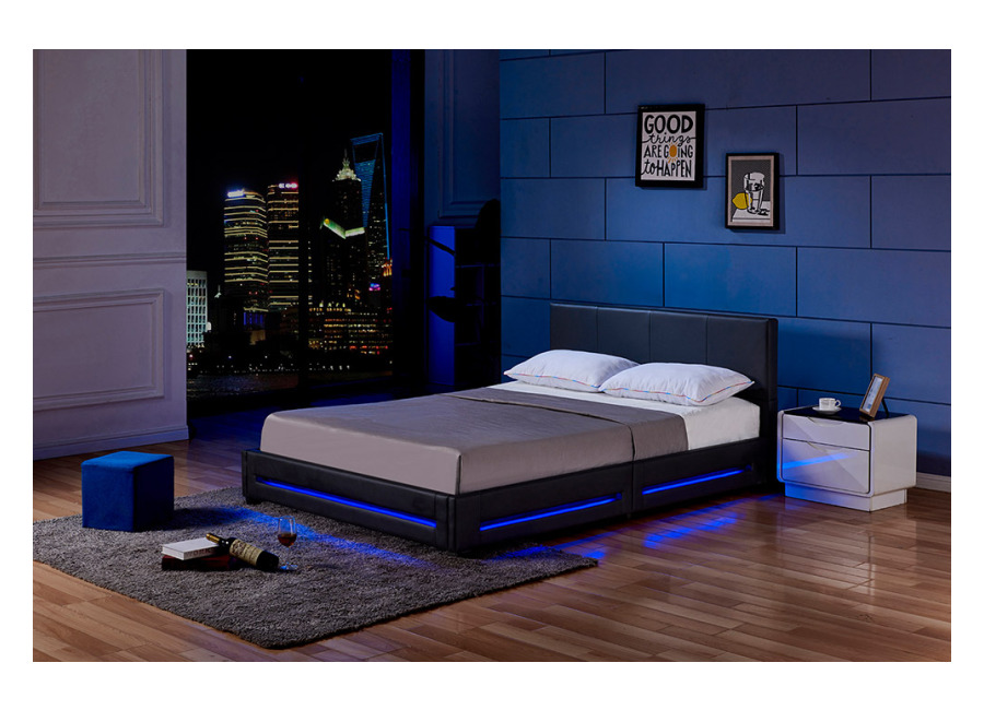 Home Deluxe Cama LED ASTEROID – 180 x 200 cm negro