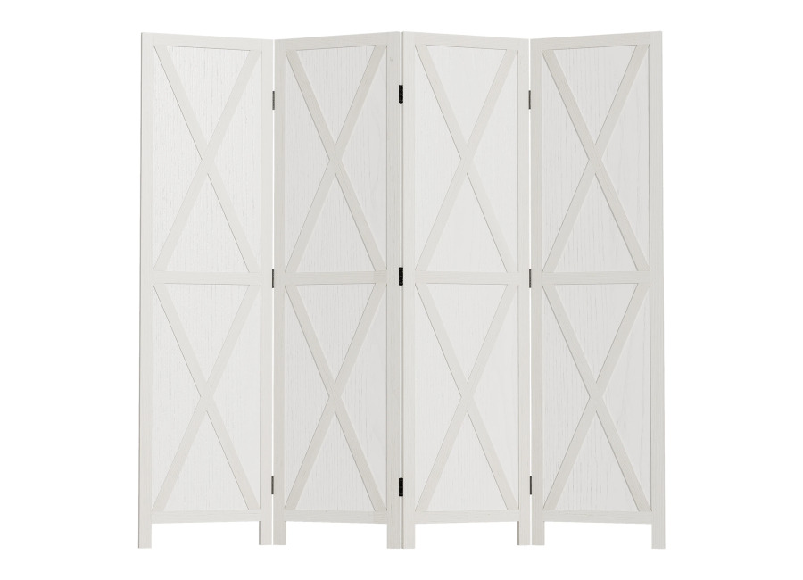 HOMCOM Biombo de 4 Paneles Separador de Ambientes Plegable 182x170cm para Salón