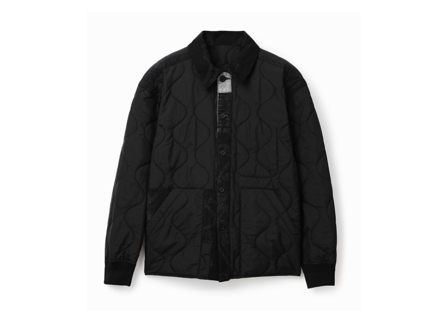 Desigual Sobrecamisa acolchada patch, Poliamida, Negro