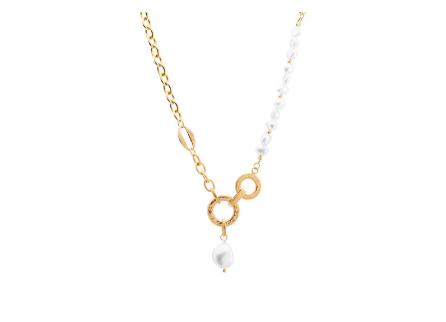 Troli Collana de acero Charming con perlas sintéticas VBS006S-PET