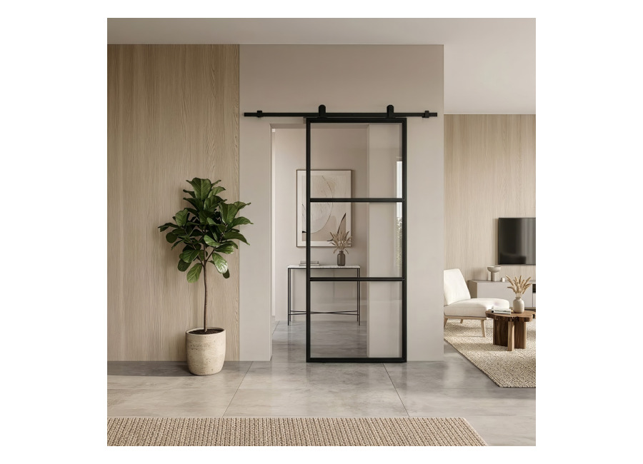 Home Deluxe Puerta corredera de cristal STELLAR – 205 x 90 cm cristal transparente