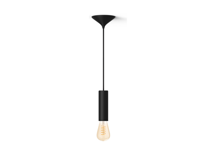 Philips Hue Philips Pack: Cable Negro Para Bombilla De Filamento (m) + Bombilla De Filamento St72, Color Blanco Cálido A Frio
