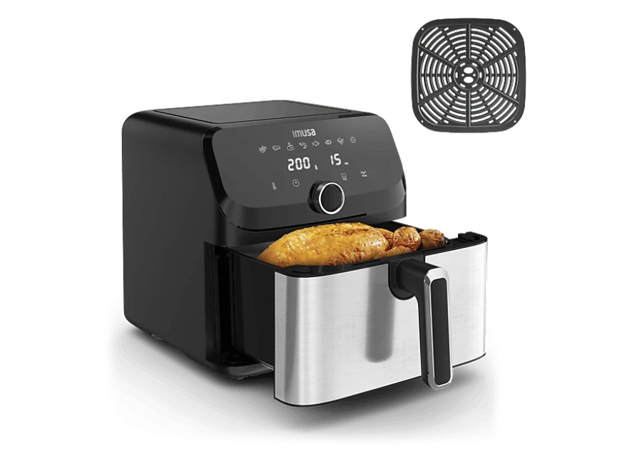 Moulinex Freidora de aire – Moulinex Easy Fry Mega EZ855D, 2020 W, 200º C, 8 Programas, 7.5l, Temporizador, Inox