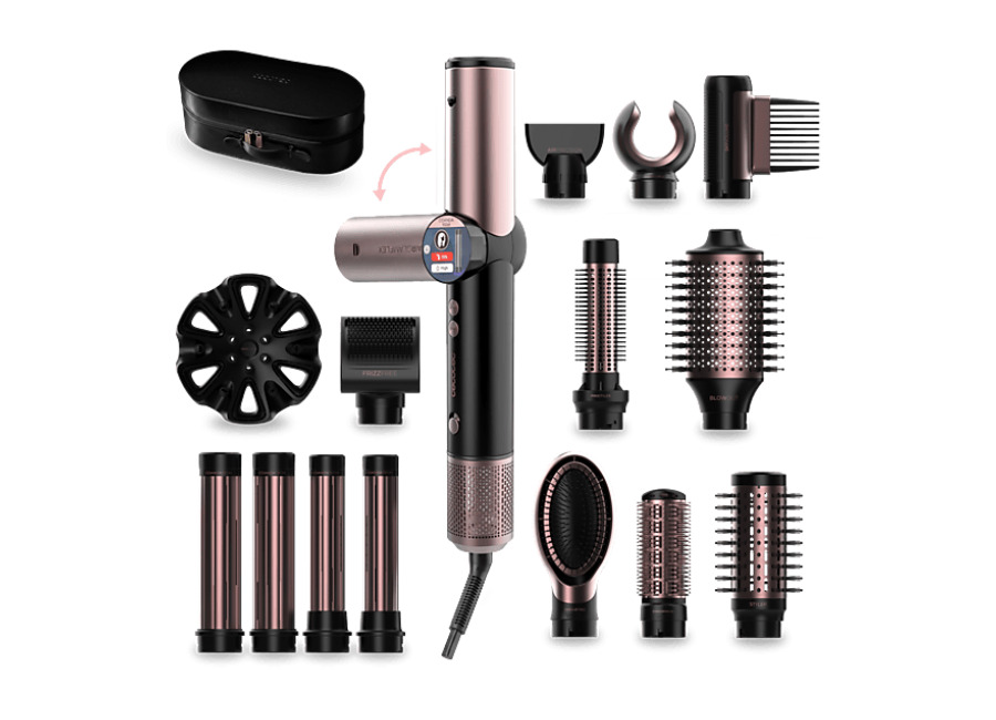 Cecotec Moldeador – Cecotec AirGlam 14in1 Flex Black, 14 Cabezales intercambiables, Revestimiento cerámica y queratina, Negro