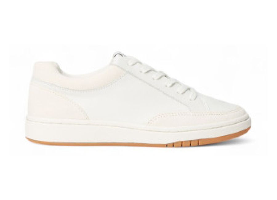 Lauren Ralph Lauren para mujer. 802891469001 Zapatillas de Piel Hailey blanco (37), Plano, Cordones, Casua