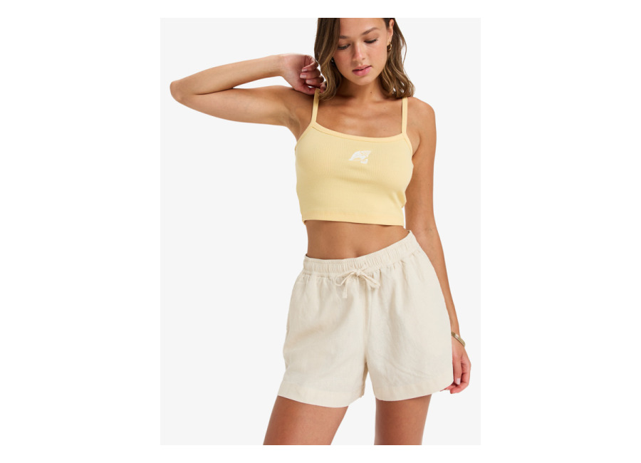 Roxy Lekeitio Break – Short de playa con cintura elástica Beige Mujer