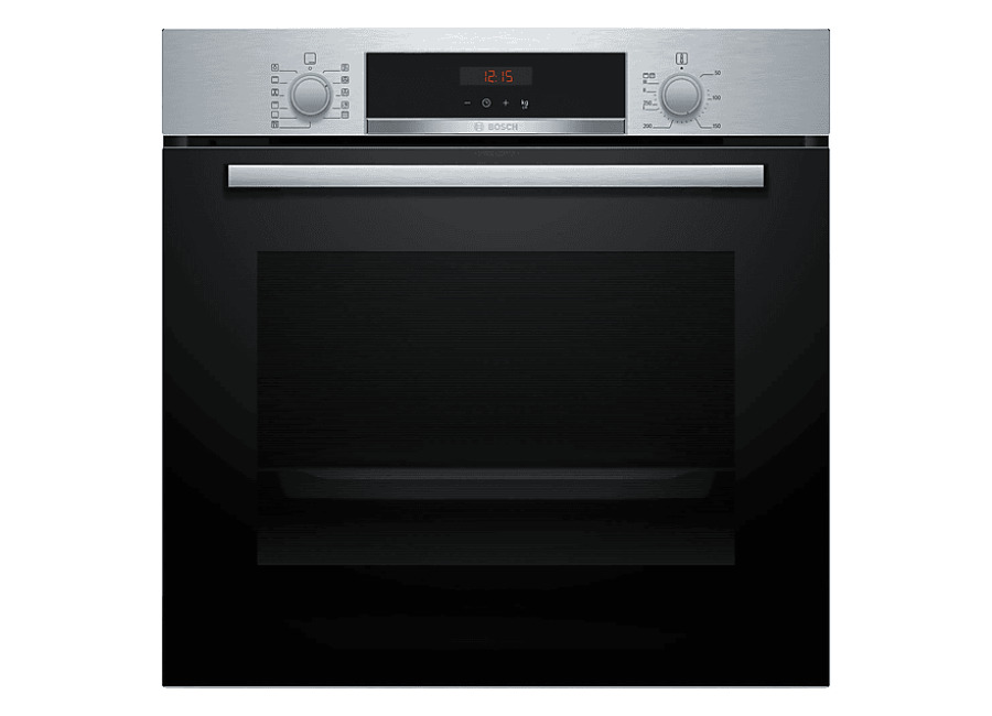 Bosch Horno – Bosch HBA574ES3, Multifunción, Pirolítico, 71 l, 59.4 cm, HotAir 3D, Asistente de limpieza con agua, Inox