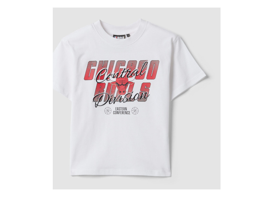 Nba Camiseta Blanca De Manga Corta De Algodón Puro Con Estampado, Niño, Blanco, Talla: 5-6