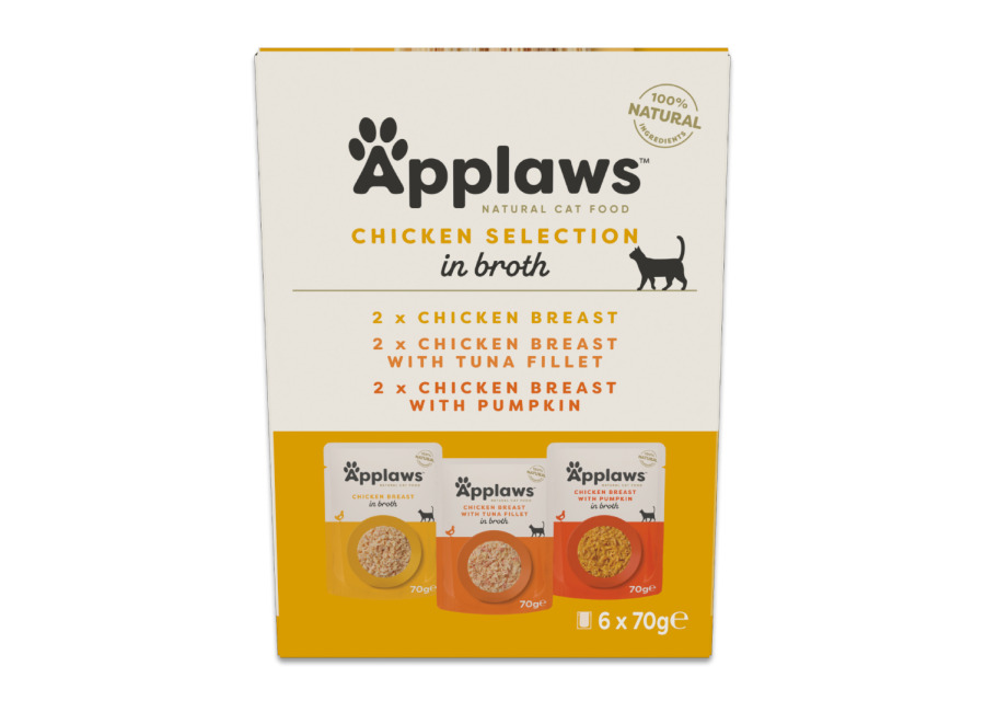 Applaws Pack de prueba Applaws Pouch en caldo 24 x 70 g – Pack mixto de pollo (3 variedades)