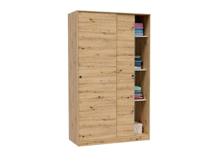 Zapatillas Armario de puertas correderas Top (L x An x Al: 50 x 120 x 200 cm, Roble Nodi)