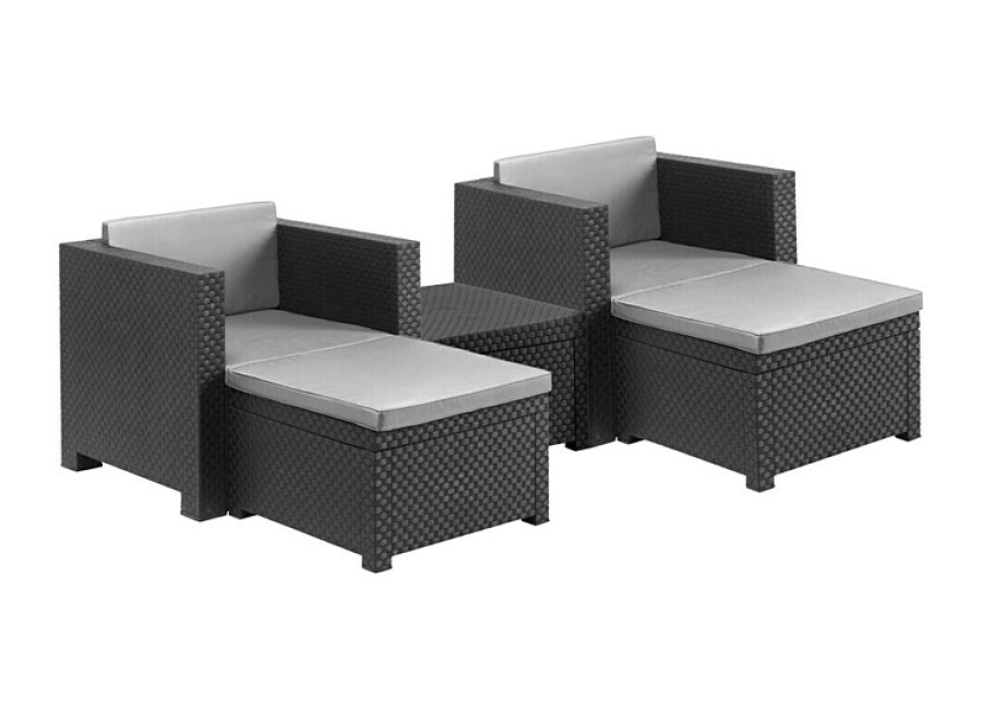 Shaf Conjunto de muebles Sira (5 pzs., Polipropileno, Grafito)
