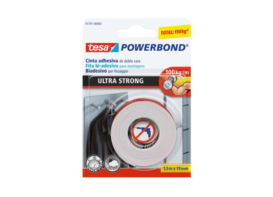 Tesa Cinta Powerbond Doble Cara 1.5 M x 19 MM – Tesa