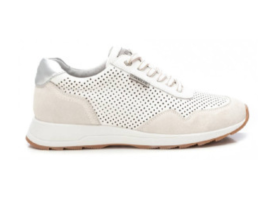 Carmela para mujer. 16215101-BLANCO Zapatillas de piel 162151 blanco (37), Plano, Cordones, Casua