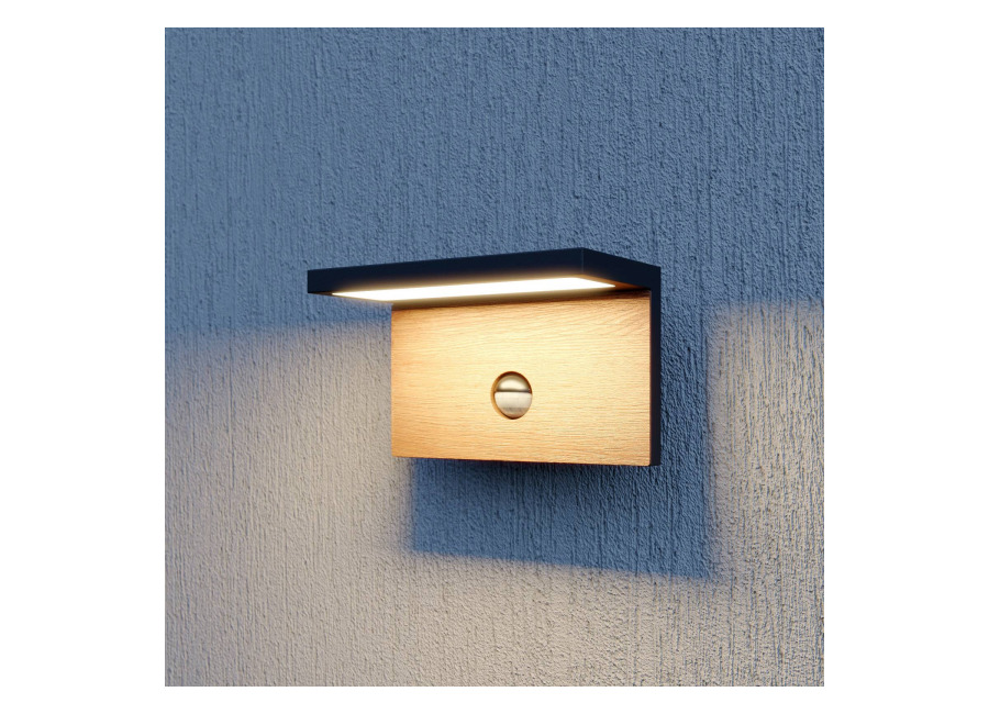 Lucande Lignus aplique LED, detector de movimiento