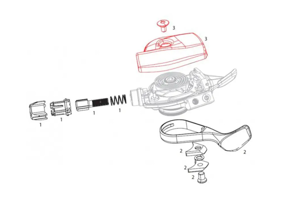 Sram Kit de alojamiento de la palanca del cambio trasero derecho con tornillos de montaje Sram Trigger XX1