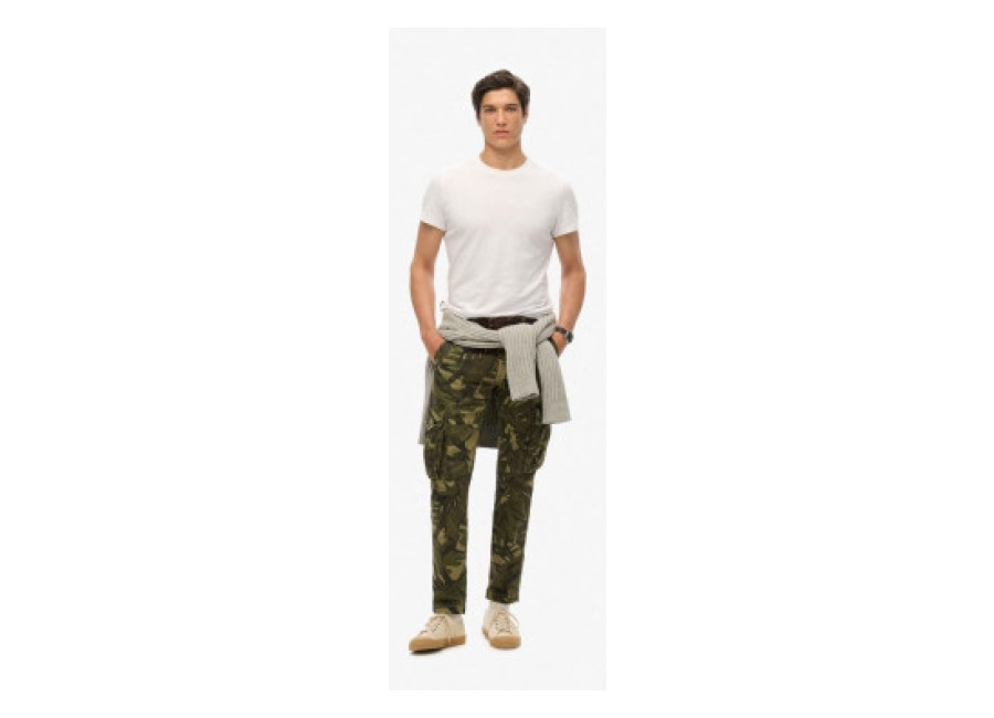 Superdry para hombre. M7011132A Pantalón cargo Core camuflaje verde (29), Casual, Algodón