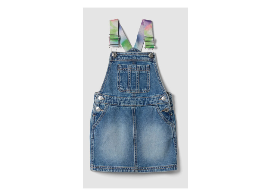 Republic OF DENIM Peto Vaquero Azul 100% Algodón Para Niña Con Tirantes De Colores, Niña, Azul vaquero, Talla: 3-4