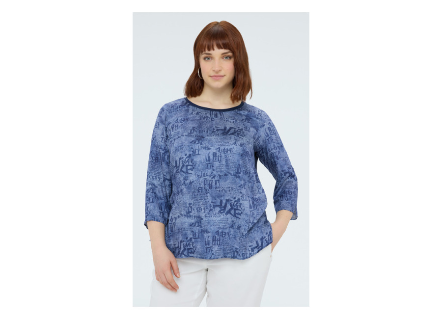 Fiorella Rubino Blusa bimaterial con estampado lettering