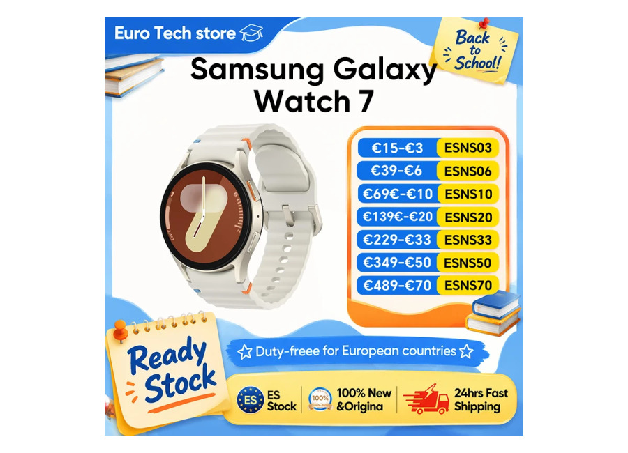 Reloj Inteligente Samsung Galaxy Watch 7, Bluetooth 5.3, 40/44 mm, Pantalla AMOLED de 1.3», Monitor de…