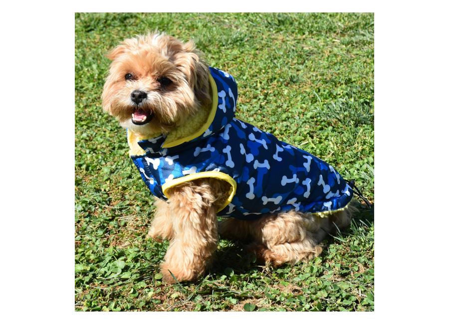 Nayeco Abrigo Acolchado Paws Print Azul para perro