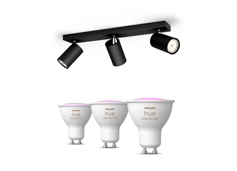 Philips Hue Philips Pack: X2 Focos Philips Kosipo (negro) + 2 Bombillas Hue Gu10 Rgb