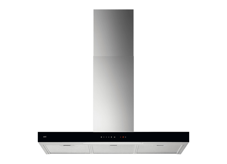 Aeg Campana decorativa – AEG GB67D91HL, 3 velocidades, 600 m³/h, Función Brisa, 90 cm, Inox con panel de cristal negro