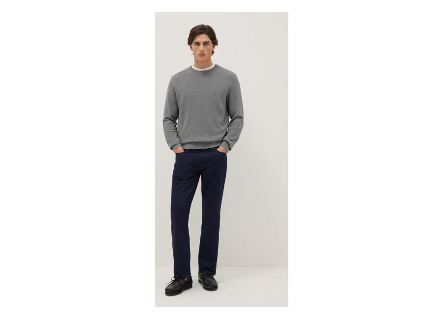 Ovs Pantalones Azul De Algodón Puro Corte Regular, Hombre, Azul marino, Talla: 52