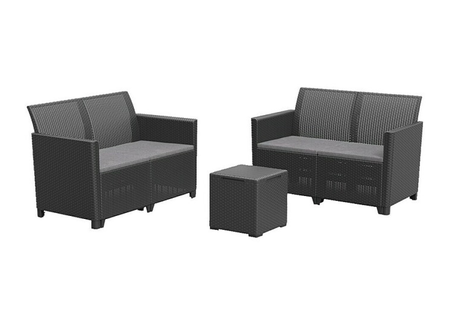 Keter Conjunto de muebles Marie (3 pzs., Polipropileno, Negro)