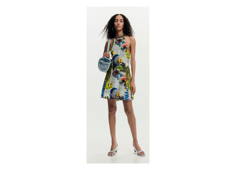 Desigual Vestido diseñado por mr. christian lacroix, Mujer, Blanco