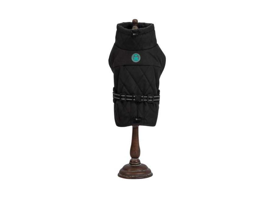 Freedog Oymyakon Negro Abrigo Impermeable con Arnés para perro