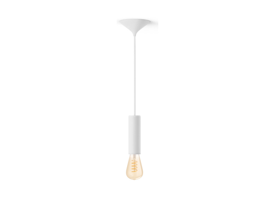 Philips Hue Philips Pack: Cable Blanco Para Bombilla De Filamento (m) + Bombilla De Filamento Edison St72, Color Blanco Cálido A Frío