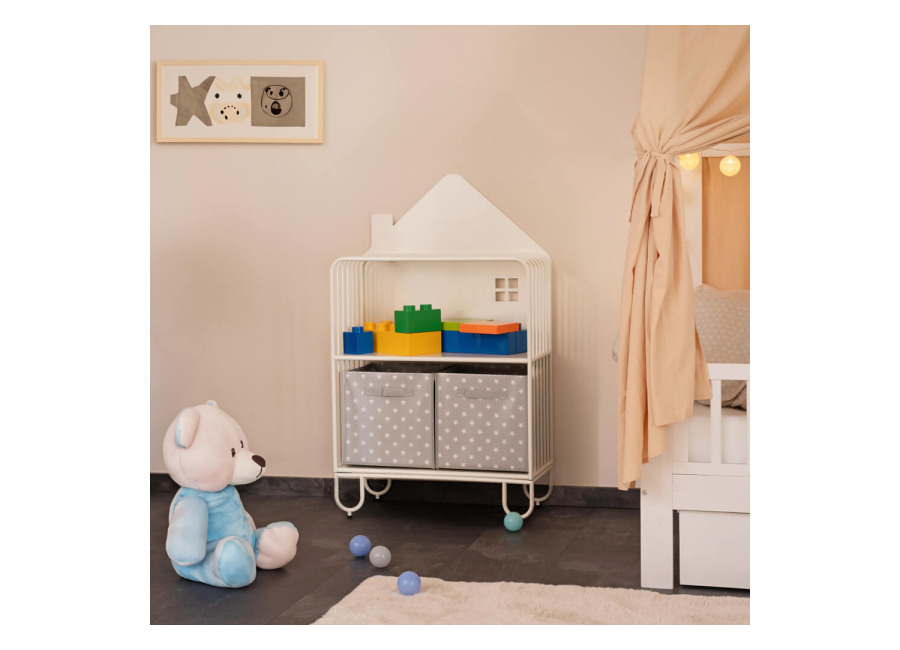 Home Deluxe Estantería infantil metálica magnética TODO S – Blanco