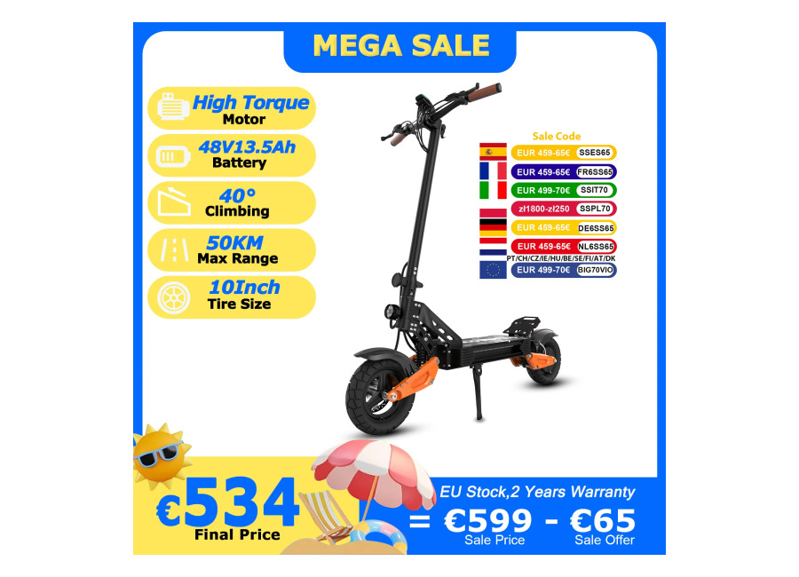 Scooter Eléctrico JUICEASE C67Lite, Batería de Alta Capacidad de 48V 13.5Ah, Motor de Alto Rendimiento, 50…